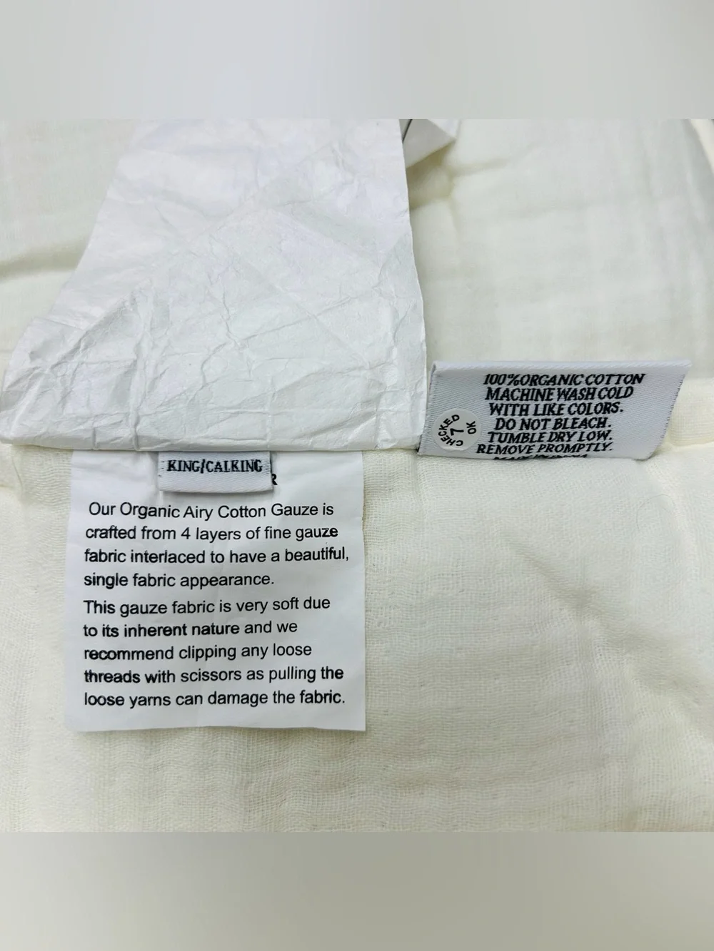 NWOT QUINCE Organic Airy Gauze Dream Quilt King/Cal King Ivory 9050